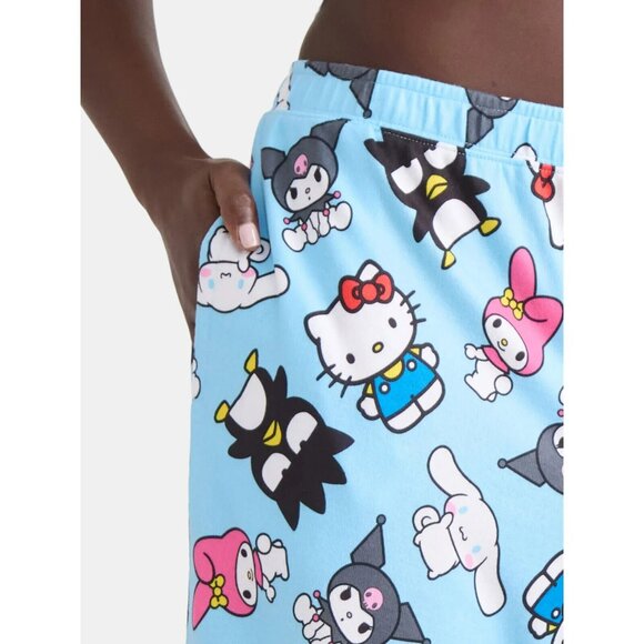 Hello Kitty & Friends Womens Velour Pajama Pants With Pockets XL 16-18 Blue - Picture 4 of 15
